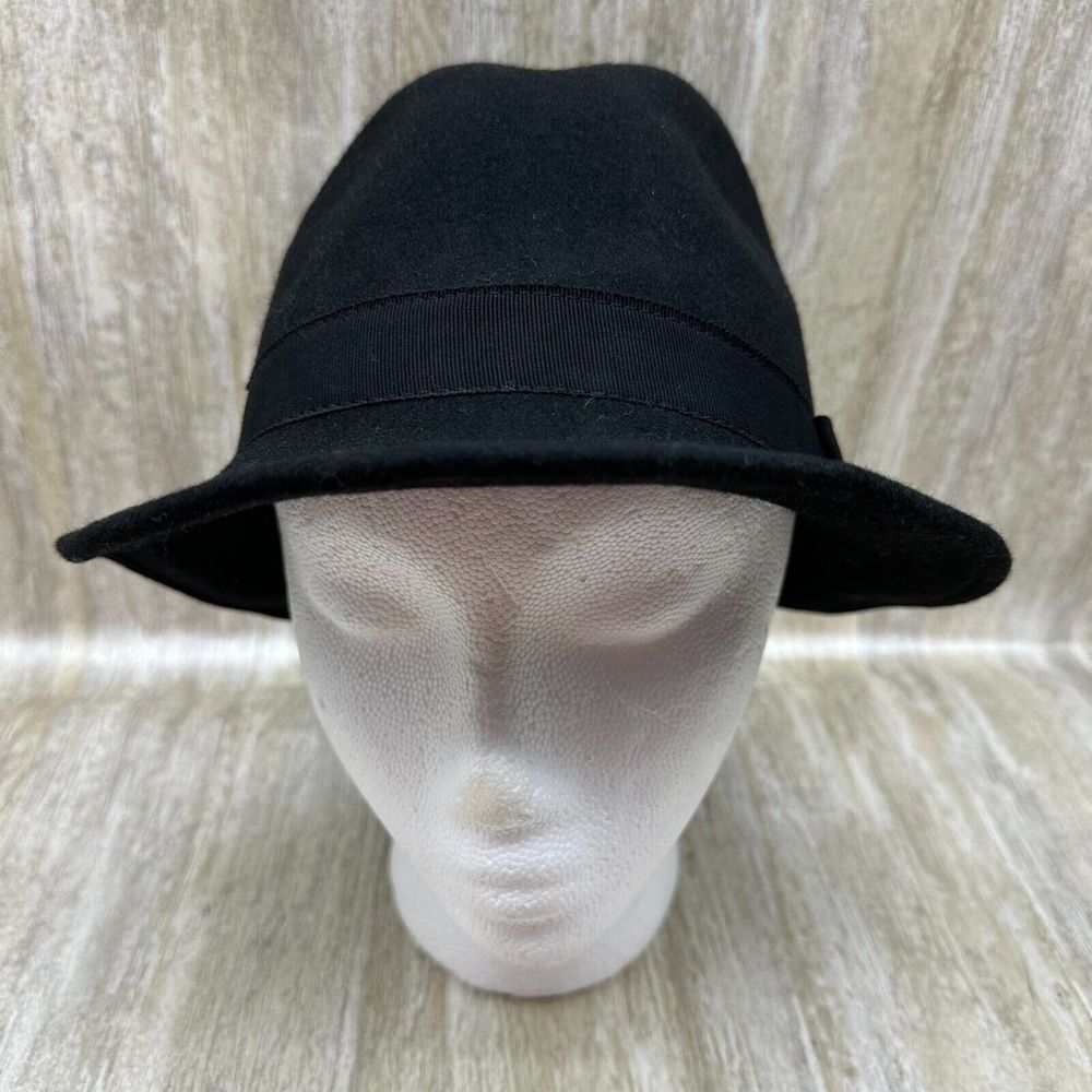 J Crew Black Wool Classic Fedora‎ Hat Mens MED/LG